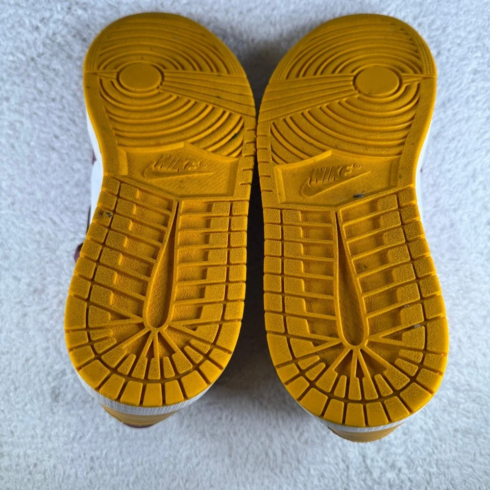 Air Jordan 1 High OG Brotherhood Men's Size 9.5 Yellow Burgundy Shoes Sneakers